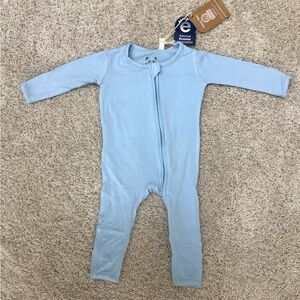 BELLABU BEAR Blue Bamboo Convertible Footie | Size 0-3M